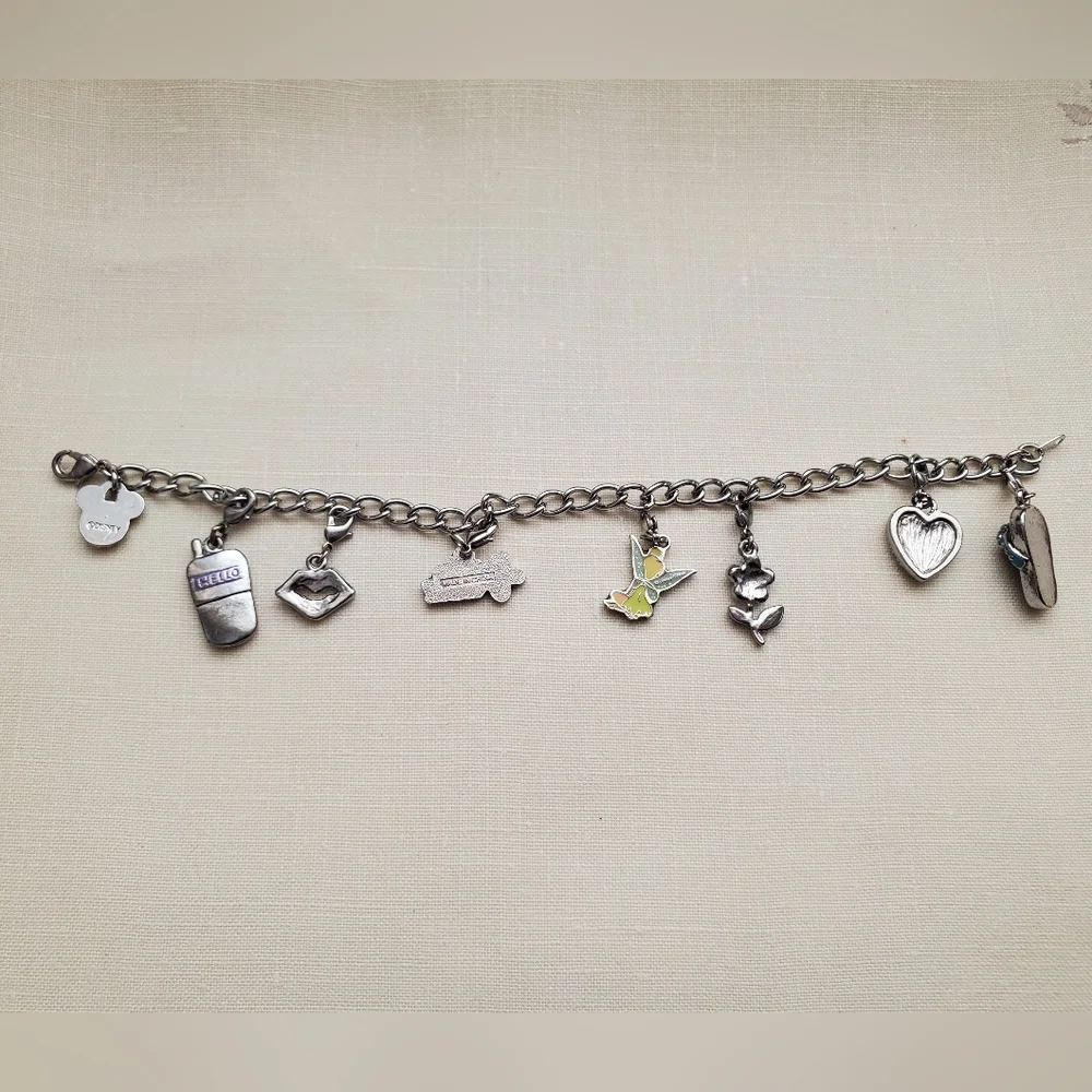 Disney Charm Bracelet & Pink Mickey Mouse Necklace